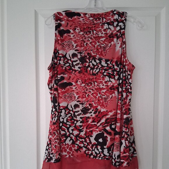 NWD Plus Top Women 1X Red Maximalism Colorful - Picture 3 of 6